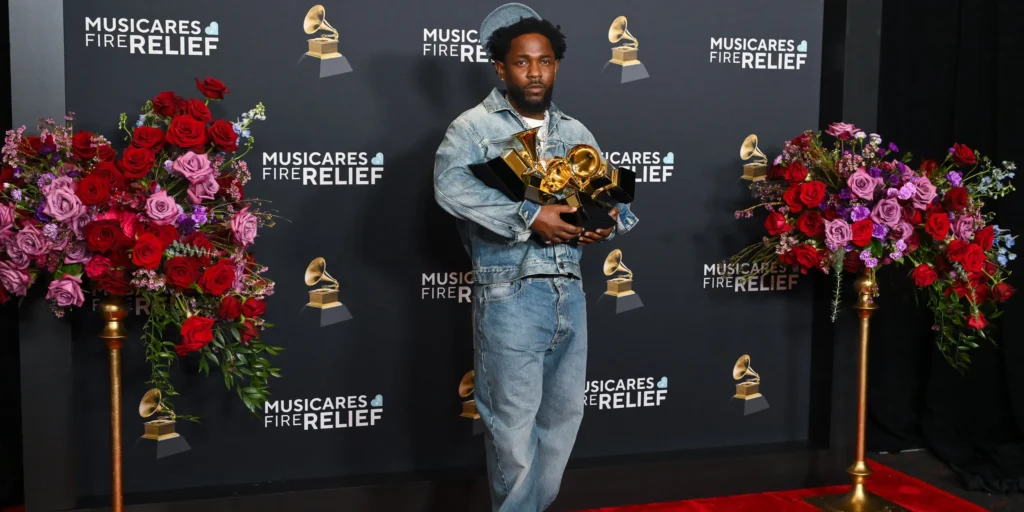 Grammy Awards 2025: List of Winners, Historic Moments & Highlights Kendrick Lamar with his grammys