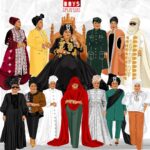 illustrations of Eniola Salami’s looks from The king of Boys movie commissioned by @tiannahsplacempire